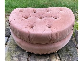 Tufted Foot Stool With Wheels