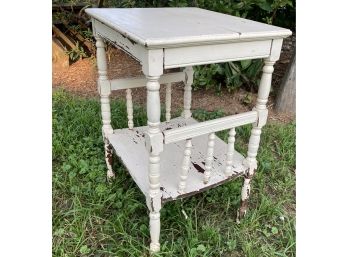 Cute White Side Table With Shelf Needs Work