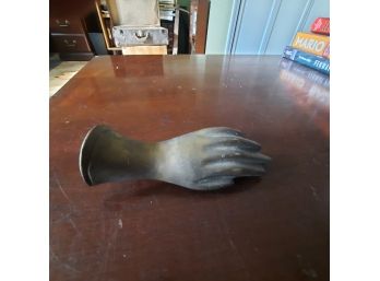 This Is A 5' Vintage Brass Hand Shaped Door Knocker In Good Condition. Could Use Some Polishing #10