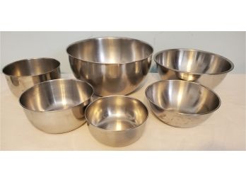 Group Of Stainless Steel Bowls Assorted Sizes