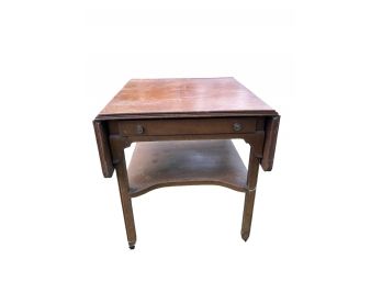 Nice Side Table With 1 Drawer A Shelf And 2 Drop Leaves