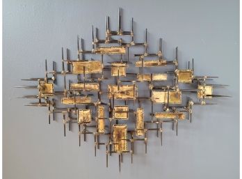 Original 60s Abstract Welded Wall Sculpture.