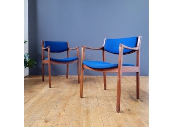 Pair 60s Gunlocke Arm Lounge Chairs