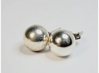 Vintage Sterling Silver Ball Earrings
