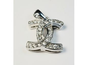New  Sterling Silver Chanel Symbol  Pendant