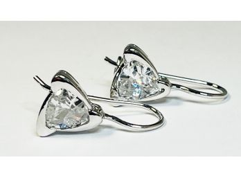 Vintage Sterling Silver Triangle Studded Earrings
