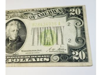 1928 B Series Green Seal $20 Dollar Bill (94 Years Old)
