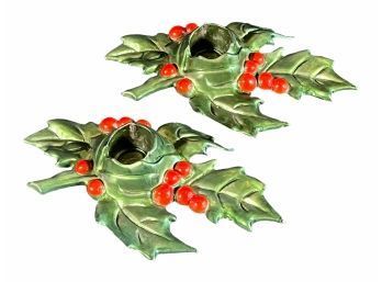 Vintage Hilly Berry Candle Holders By Colonial Casting