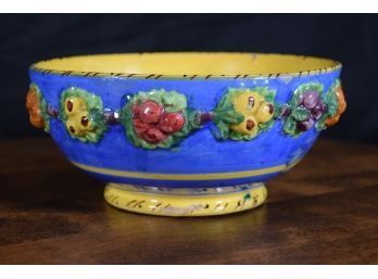 Beautiful Vintage Footed Glazed Bowl Signed Made In Italy