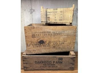 Lot Of Vintage Wooden Boxes