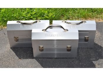 Lot Of Three Metal Strongbox Boxes