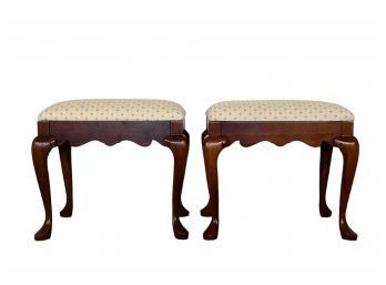 Contemporary Pair Of Pennsylvania House Upholstered Stools