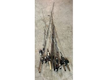 Lot Of Vintage Fishing Rods And Reels
