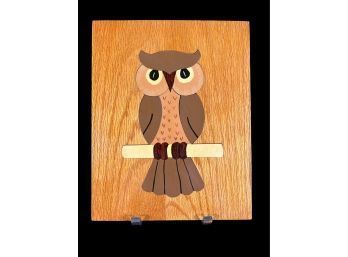Vintage Handcrafted Wooden Owl Puzzle