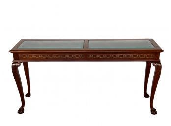 Contemporary Glass Top Console Table