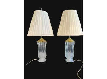 Pair Of Vintage Crystal Table Lamps