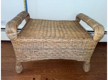 Wicker Ottoman, 25x17.5x16.5