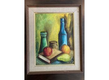 Still Life Original Oil Painting Signed C F Golin 16x20in