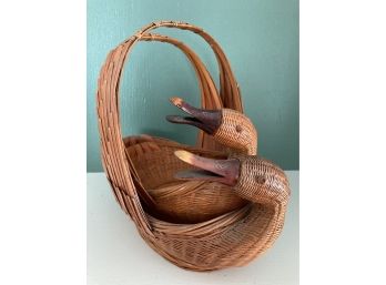 Pair Of Nesting Duck Baskets 12x11in