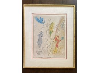 Chagall Lithograph Daphnis Et Chloe 25x20in Card Reads La Fable De Syringe Originale En Coulurs #332