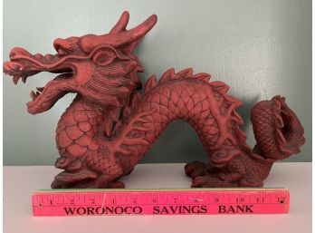 The Magic Red Dragon, Made Of Cast Resin, Red Dragon, 18.5x10.5x5.5