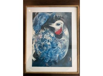 Chagall Chicken And Blue Horse Poster 23x29in