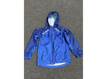 LL Bean Childrens Rain Coat Kids Jacket Blue Rain Jacket Windbreaker Size Medium 10-12