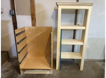 Four Drawer Cabinet With Green Marble Counter Top And Upper Shelving, Some Assembly Required One Piece Marble