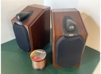 B&W CDM 1NT Loudspeakers Made In England 120w Stereo Speakers Very Good Working Order Monster Cable Wire Spool