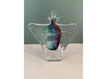 C Comins UK Handblown Art Glass Perfume Bottle 6.5x5.75x1