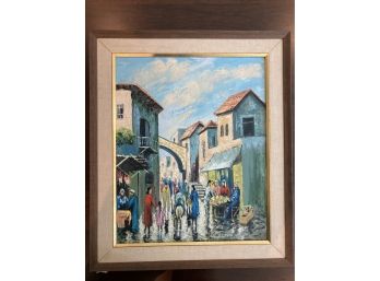 Original Oil Painting Street Scene 20x24in