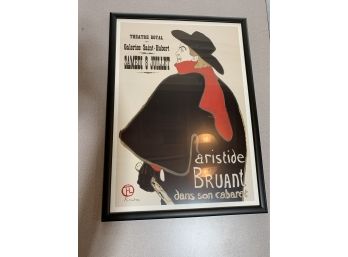 Toulouse- Laurtrec Framed Poster 29x 21 Artistide Bruant Cabaret Framed