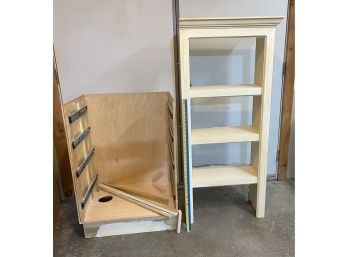 Four Drawer Cabinet With Green Marble Counter Top And Upper Shelving,  Assembly Required.  Lot 2