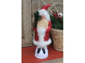 Large Ino Schaller 18' Santa - Red Glitter Coat Candy Container