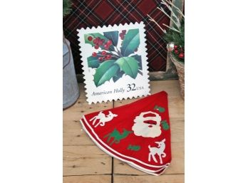 Placemat And Vintage Felt Tree Skirt