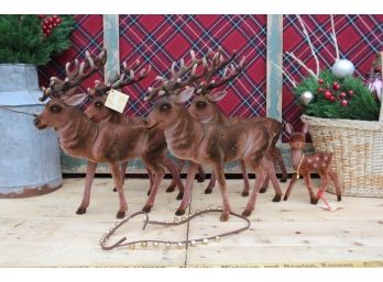 Handmade Vintage Ino Schaller Reindeer Team