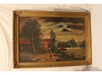 Listed Artist John Bianchi Large Oil On Canvas Painting