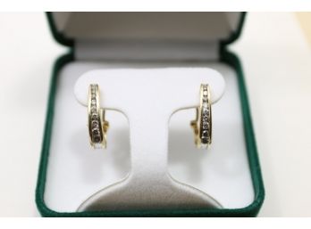 14k Yellow Gold Diamond Earrings