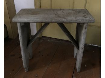 Country Stool In Gray Paint