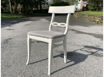 A Modern Painted Wood And Linen Accent Chair