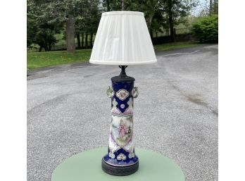 An Exquisite Antique Porcelain Vase - Drilled For Electricity