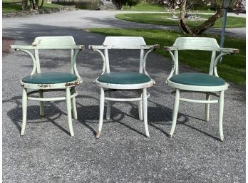 A Trio Of Three Vintage Bent Wood Arm Chairs (AS IS)