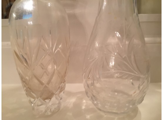 Three Crystal Vases (Click On Photograph For Full Description And Additional Photos)