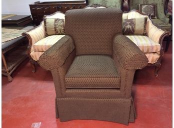 Ethan Allen Club Chair. (Click On Photograph For Full Description And Additional Photos)