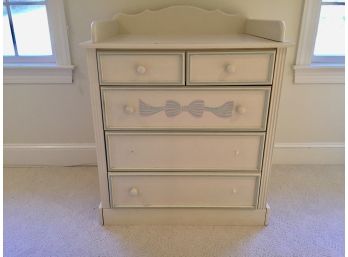 Custom Made White Five Drawer Dresser And Two Drawer Wardrobe Set. (Click On Photograph For Full Description And Additional Photos)