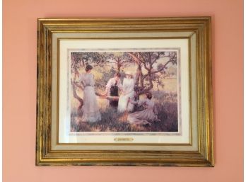 Framed Print 'the Engagement Ring' By Robert William Vonnoh.(Click On Photograph For Full Description And Additional Photos)