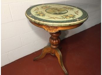 Hand Painted Hardwood Harvest Pedestal Table (Click On Photograph For Full Description And Additional Photos)
