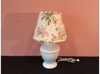 White Ceramic Table Lamp.(Click On Photograph For Full Description And Additional Photos)
