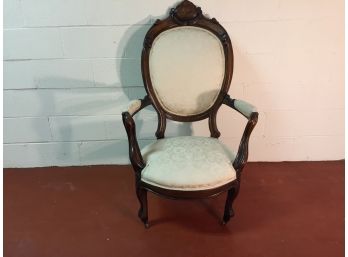 Antique Carved Mahogany Fauteuil  (Click On Photograph For Full Description And Additional Photos)