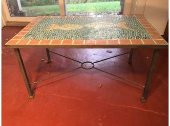 Wrought Iron And Tile Top End Table (Click On Photograph For Full Description And Additional Photos)